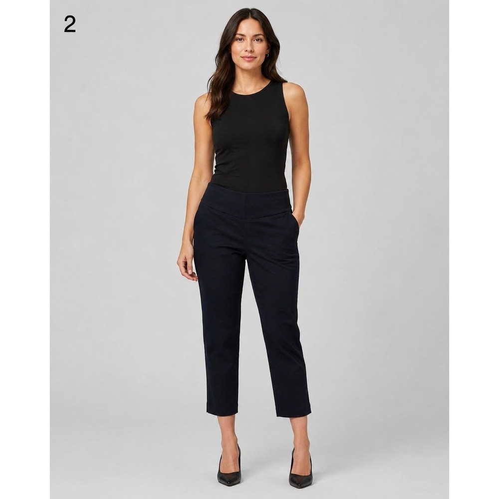 Artizan Robin Barre Capri Pants Women Medium Black Polyester Stretch High Waist